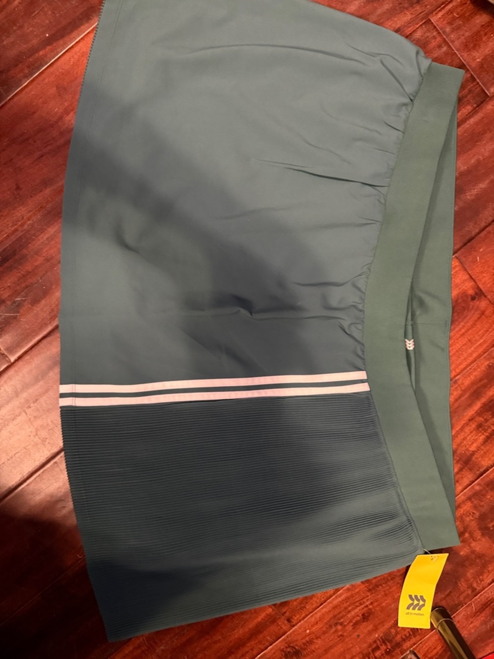 Athleta Olive Green Athletic Skort with Pale Pink Stripe